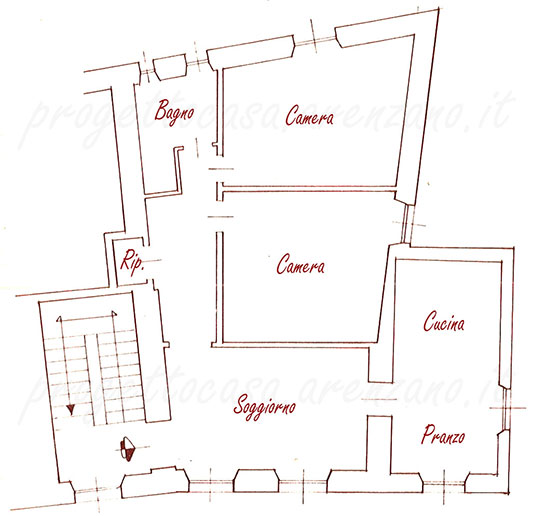 Planimetria appartamento con via Dante Arenzano